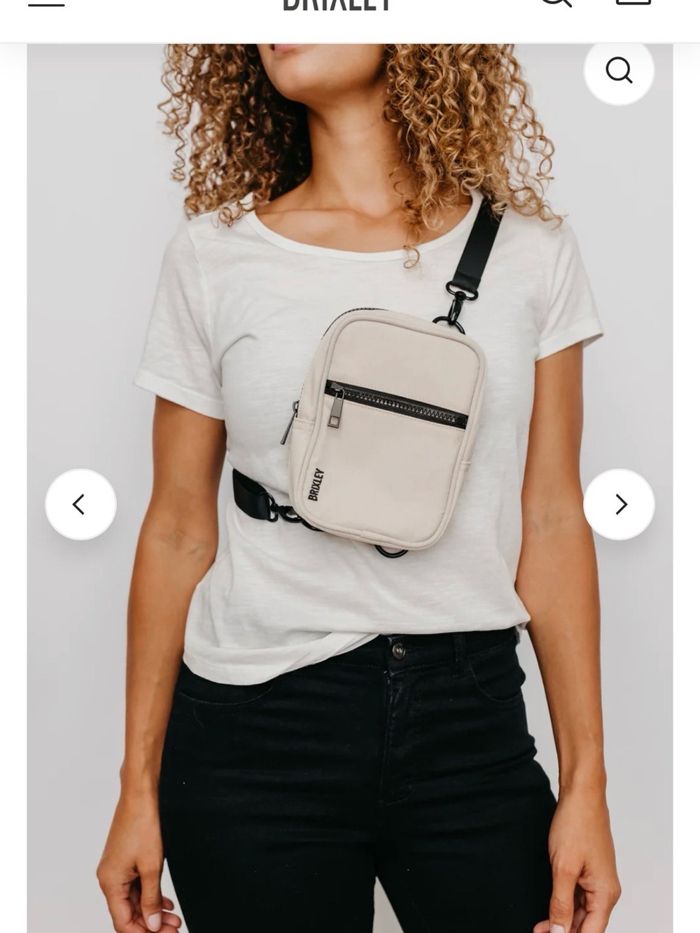 Brixley Cream Crossbody Sling with Black Trim